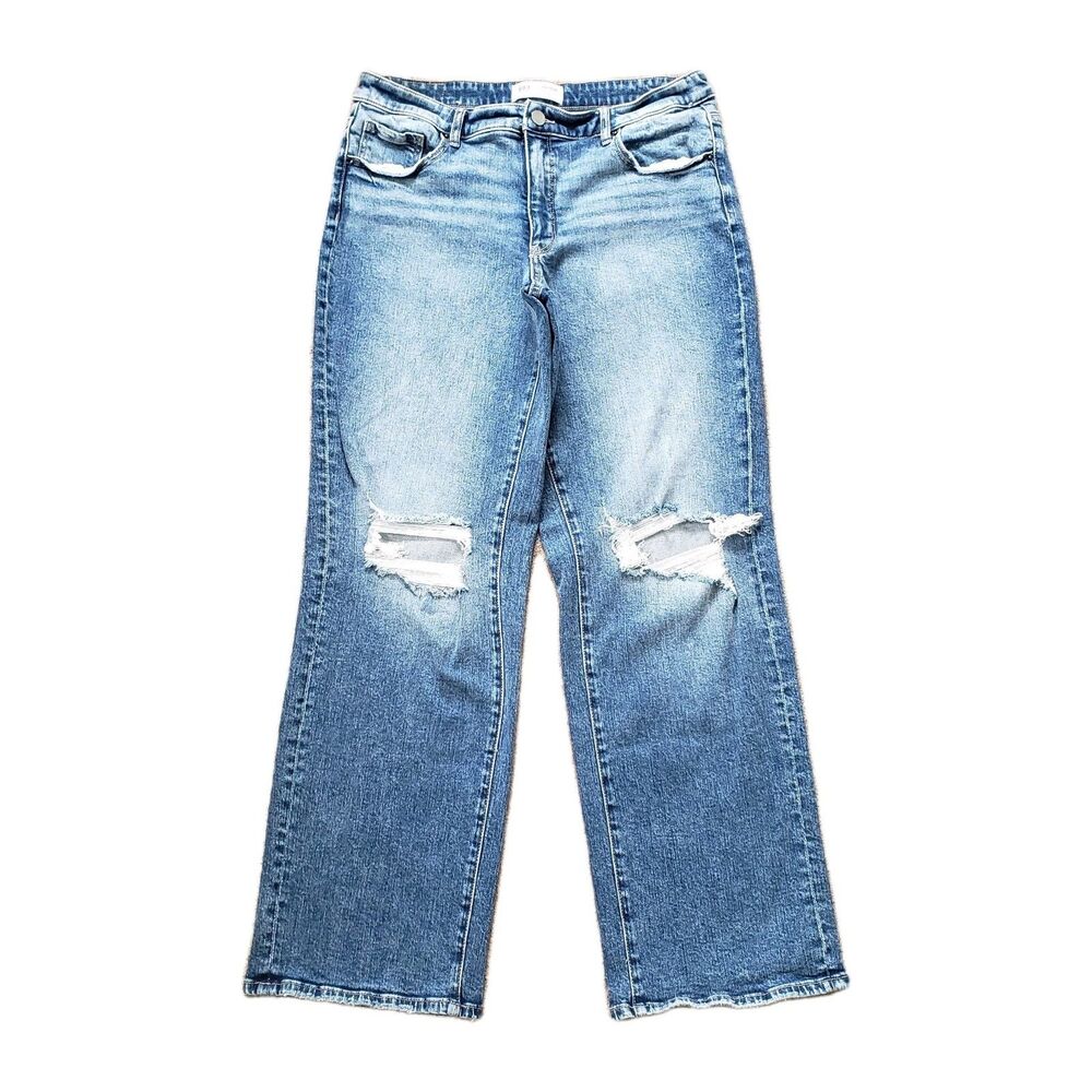 BKE Payton Wide Leg Sz 30x32(FITS 33x32) Mens Light Wash Distressed Jeans
